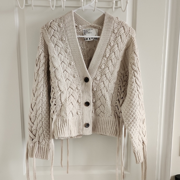 Sweaters - FRAYI.D Cream Cable Knit Cardigan (New)